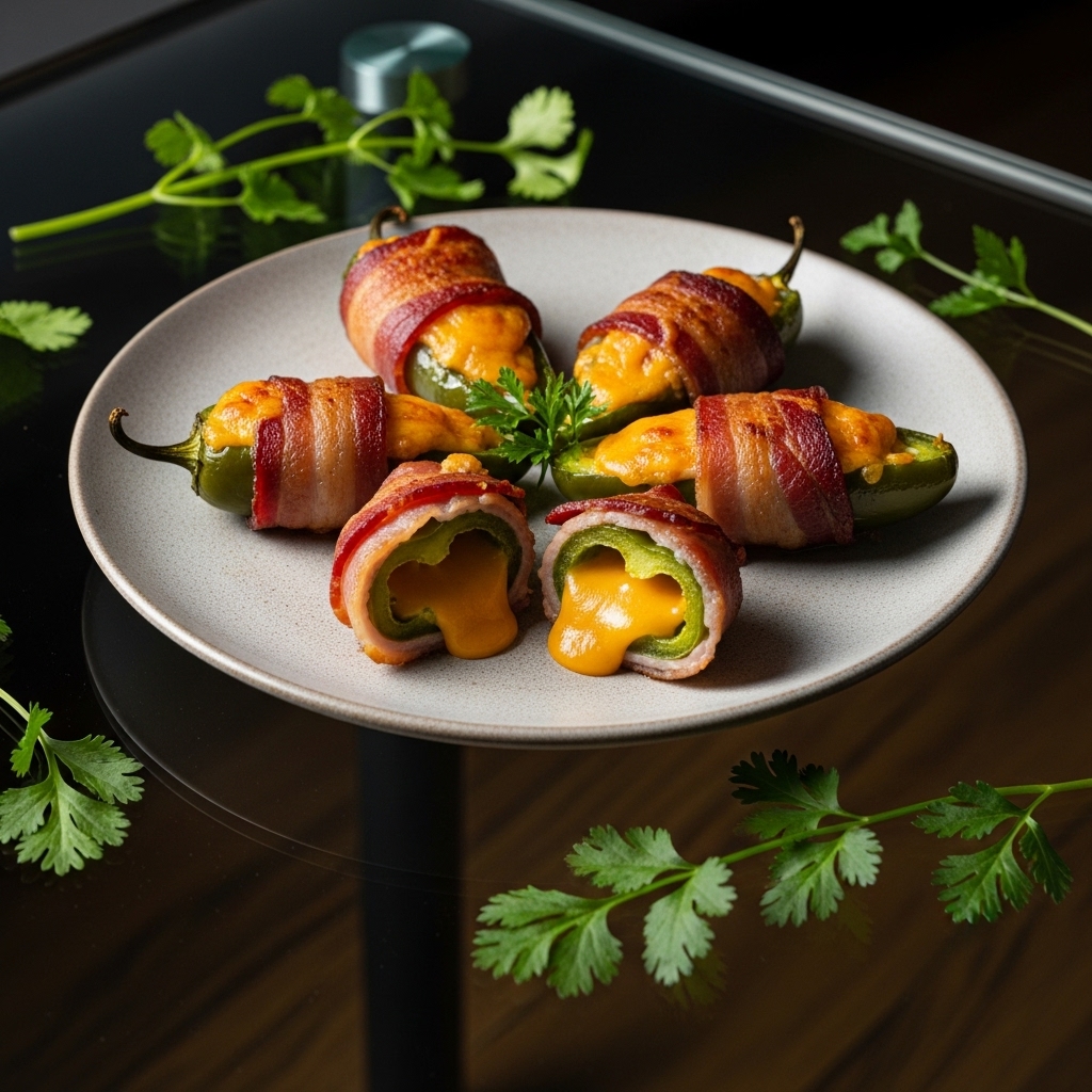 Sizzling Stuffed Jalapeños with Smoky Bacon Wrapped Cheddar Delight